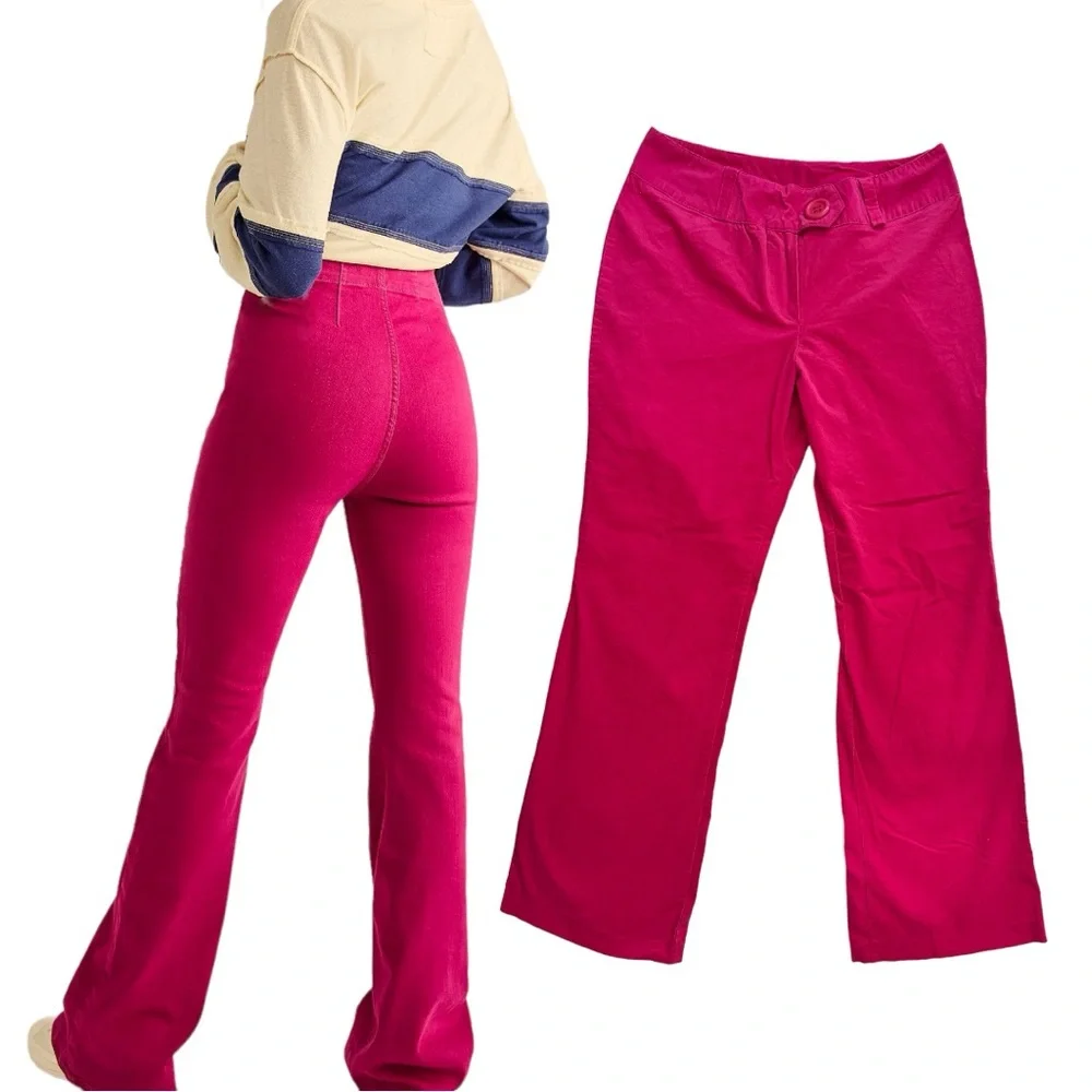 Pink Cord Flare Jeans Corduroy Vintage Medium